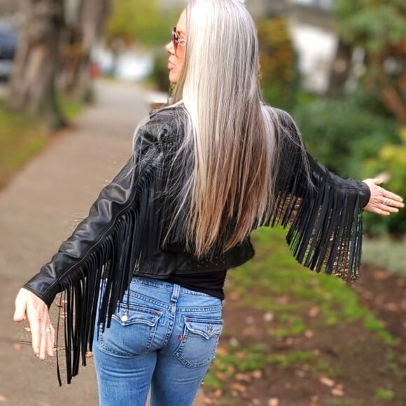 Sold ~ Vintage Leather Fringe Jacket - Picture 2 of 6
